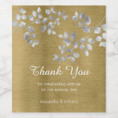 Étiquette floral moderne argent et or (Étiquettes simples)