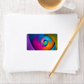 Étiquette Floral moderne Art Abstrait rose Bleu Motif #17 (En situation)