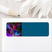 Étiquette Floral moderne Art Abstrait Rouge Bleu Motif #12 (En situation)