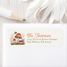 Floral Mushroom Bee Adresse de retour