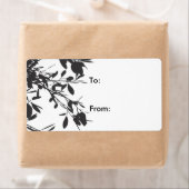 Étiquette Floral noir (En situation)