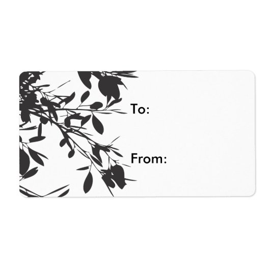 Étiquette Floral noir (Devant)