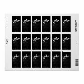 Étiquette floral noir et blanc minimal (Feuille entière)