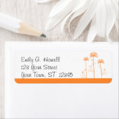 Étiquette floral orange et blanc (En situation)