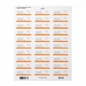 Étiquette floral orange et blanc (Feuille entière)