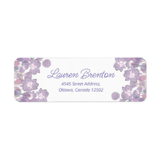 Étiquette Floral pastel mauve violet rousse