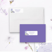 Étiquette Floral Purple Aquarelle Fleurs Adresse de retour
