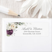 Étiquette Floral Purple White Greenery Adresse de retour (En situation)