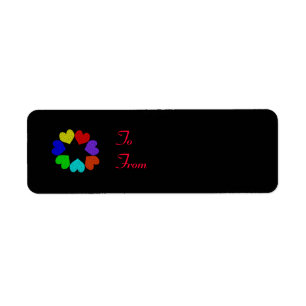 Étiquette Floral Rainbow Love Hearts Custom Cadeaux Tags