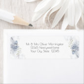 Étiquette Floral Rose bleu roux (En situation)