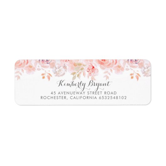 Étiquette Floral rose doux (Devant)