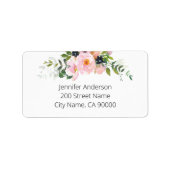 Étiquette Floral rose et bleu (Devant)