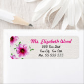 Étiquette Floral rose Fleur rose Nom sur la structure blanch (En situation)