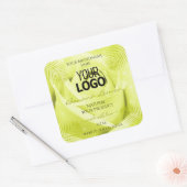 Étiquette Floral Rose Palm Feuille jaune Logo (Enveloppe)
