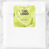 Étiquette Floral Rose Palm Feuille jaune Logo (Sac)