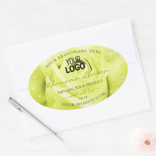 Étiquette Floral Rose Palm Feuille jaune Logo