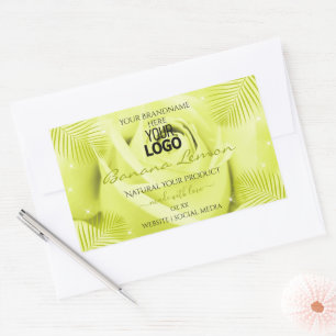 Étiquette Floral Rose Palm Feuille jaune Logo