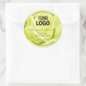 Étiquette Floral Rose Palm Feuille jaune Logo (Sac)