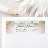 Étiquette Floral rose rose clair géométrique moderne (En situation)