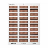 Étiquette Floral rose tissé (Feuille entière)