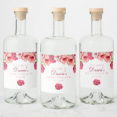Étiquette floral rose tropical (Bouteilles)