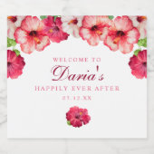 Étiquette floral rose tropical (Étiquettes simples)