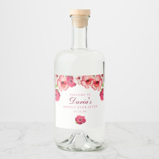 Étiquette floral rose tropical (Devant)