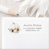 Étiquette Floral Rust Cream Citrouille Automne Adresse de re (En situation)