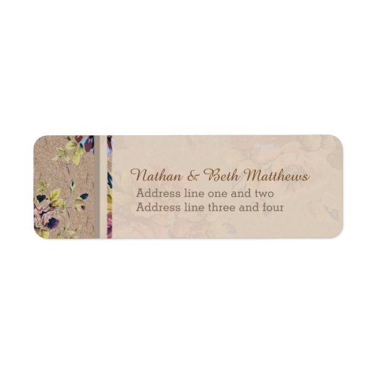 Étiquette Floral rustique vintage (Devant)