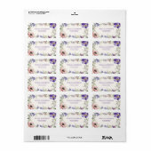 Étiquette Floral sauvage violet (Feuille entière)