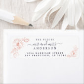 Étiquette Floral Script Future M. Mme Mariage Retour Adresse (En situation)