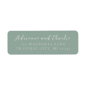 Étiquette Floral Simplicity 1 Modern Green Return Address (Devant)