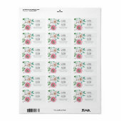 Étiquette Floral vert gris botanique | MARIAGE (Feuille entière)