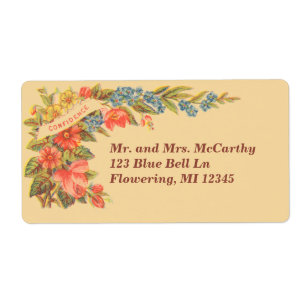 Étiquette Floral victorien vintage