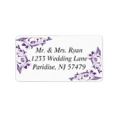 Étiquette Floral violet moderne | MARIAGE (Devant)