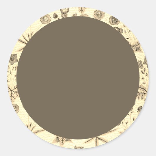 Étiquette florale beige et verte vierge (Devant)