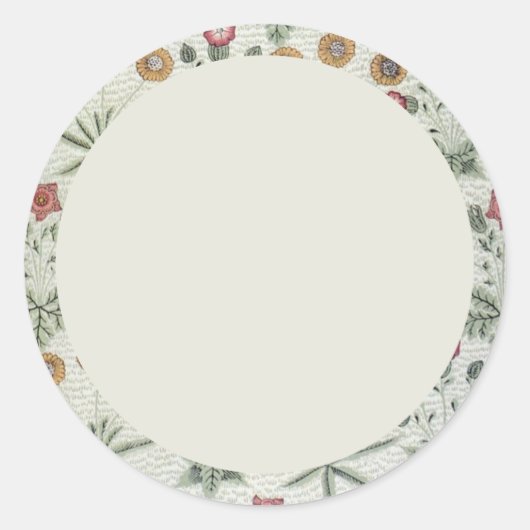 Étiquette florale beige et verte vierge (Devant)