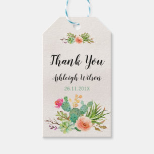 Étiquette florale de baby shower de cactus