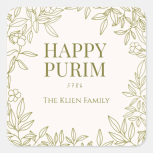Étiquette Florale de Pourim
