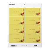 Étiquette Florale Élégante (Feuille entière)