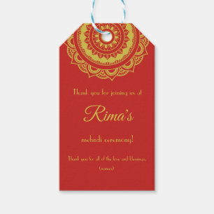 Étiquette florale indienne de cadeau de conceptio