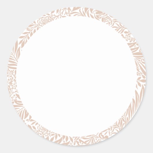 Étiquette florale vierge beige et blanc (Devant)