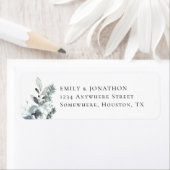 Étiquette Florales d'hiver moderne Nom du Mariage Adresse de (En situation)