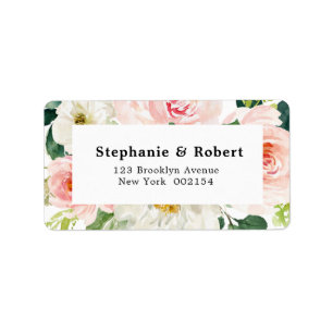 Étiquette Florales rose pâle Mariage botanique moderne