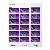 Étiquette Flore de libellule violette moderne (Feuille entière)