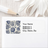 Étiquette Flore d'impression florale de fleurs bleues antiqu (En situation)