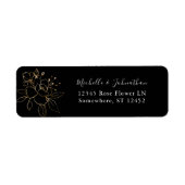 Étiquette Flore dorée sur l'étiquette d'adresse de retour no (Devant)