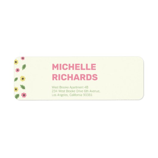 Étiquette Flore mignonne (Devant)