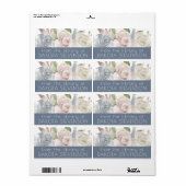 Étiquette Flore poussiéreux | Joli livre de bibliothèque ble (Feuille entière)