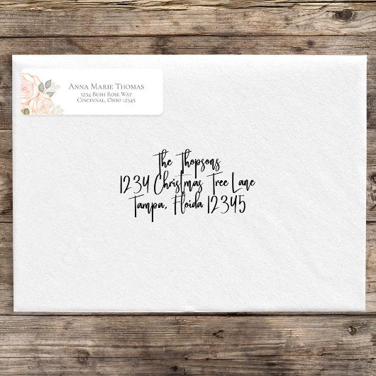 Étiquette Flore simple d'aquarelle de pêche